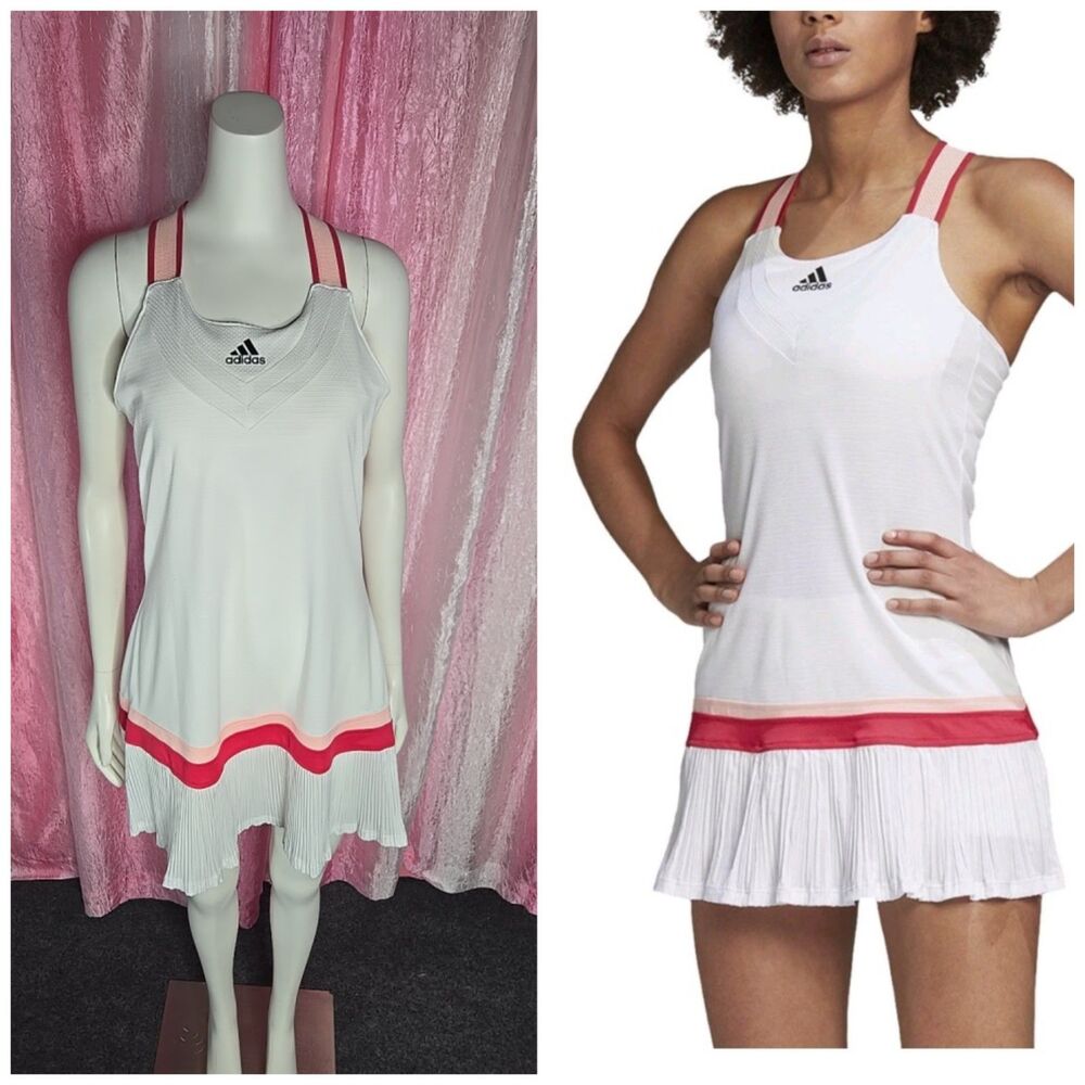 Adidas White Tennis Court Activewear Pickleball Mini Skirt Dress Size Large
